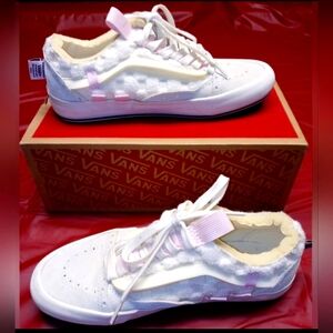 Vans Old Skool Rare Deconstructed Chenille Checkered White w/Pink NWOT 7.5M/9W